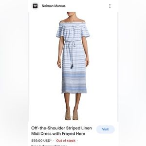 Tommy Bahama striped linen dress with frayed hem